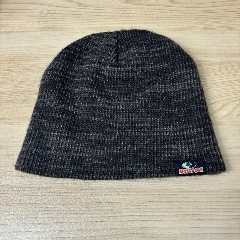 Mossy Oak Hat Beanie Mens Gray Brown Hunting Lightweight Outdoors